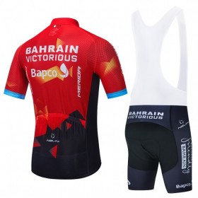 Set Kurzarmtrikot + Trägerhose 2021 Team Bahrain Victorious N001
